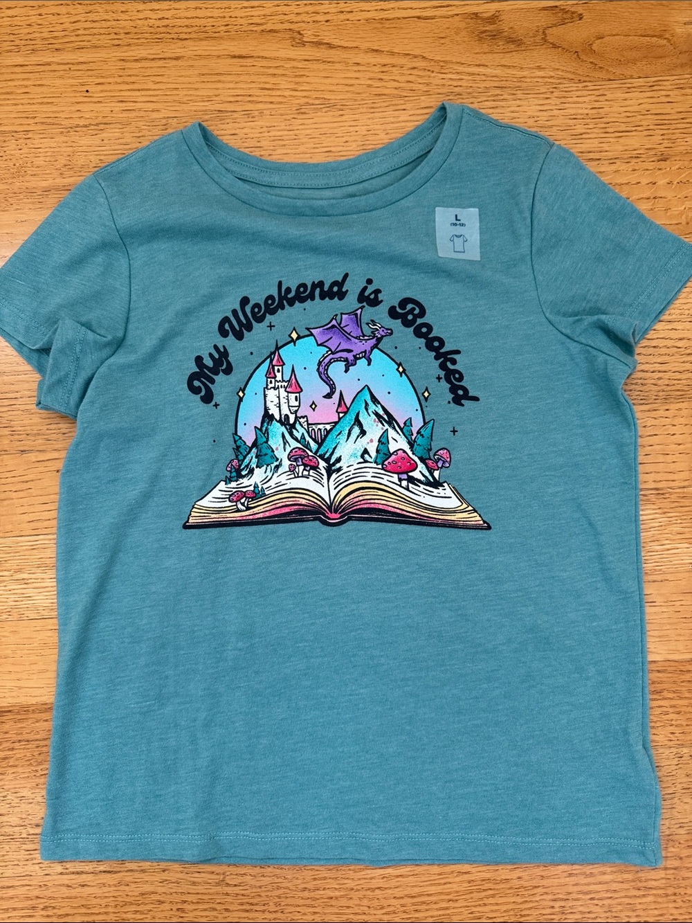 Old Navy Teal Graphic 'My Weekend is Booked' Tee